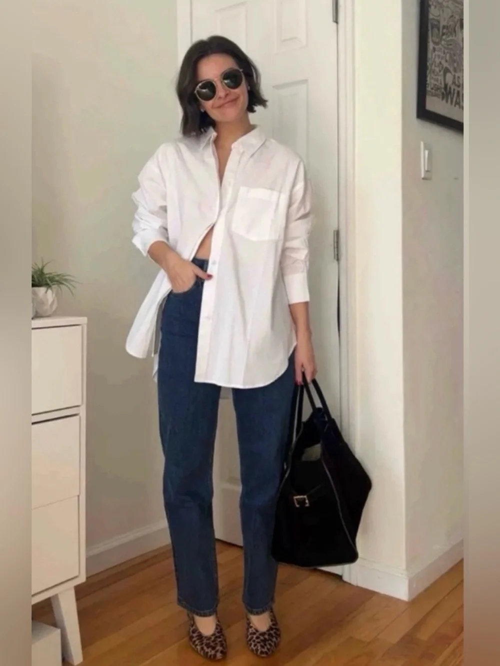 J.Crew Petite Étienne oversized shirt in lightweight Oxford in white